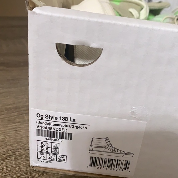 VANS Neon Green & Beige High Top Skater Sneaker - Picture 5 of 8